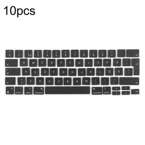 Lot de 10 touches de raccourci pour MacBook A2251, A2289, A2238, A2338, version UK, langue : Suède SH40011416-20